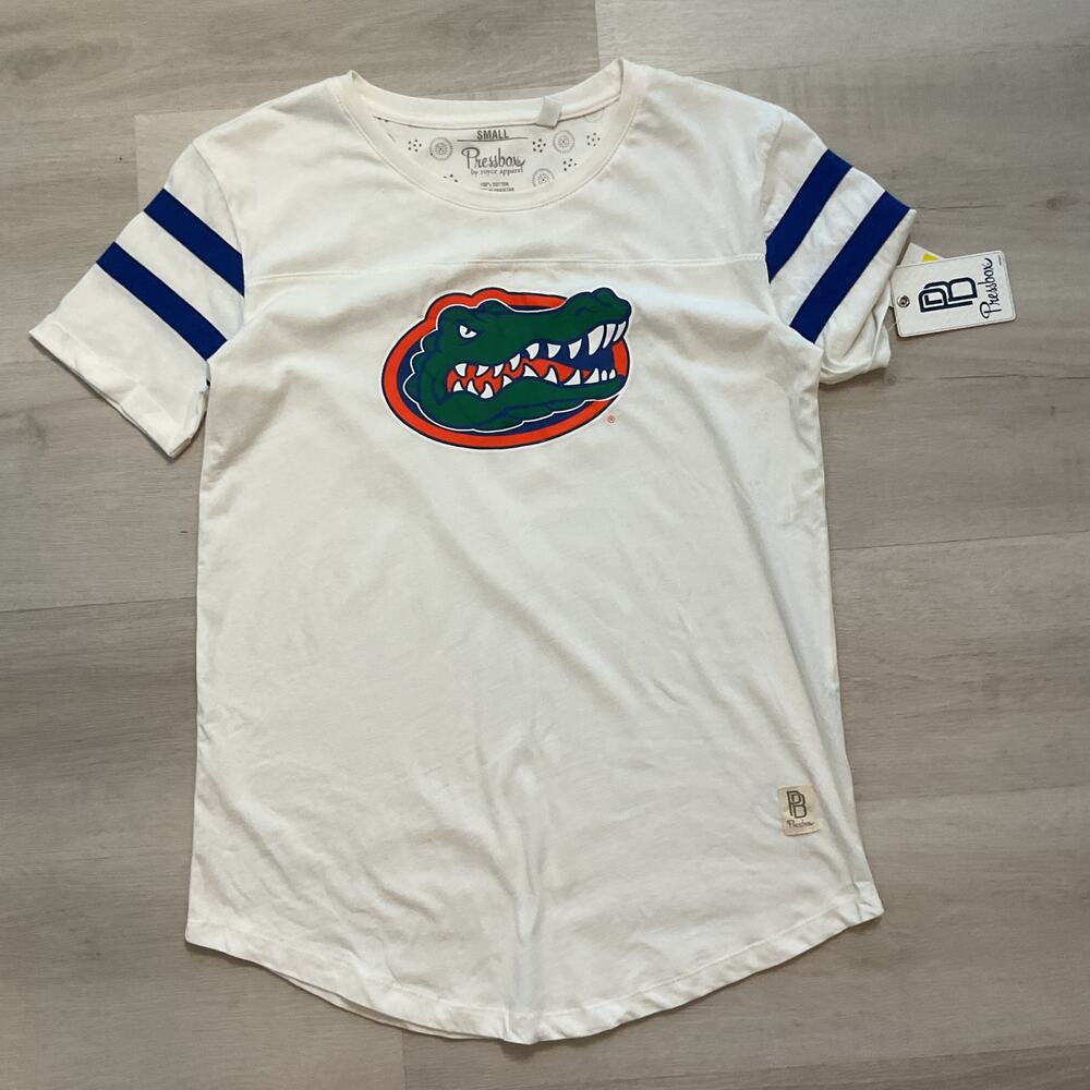 Press Box Royce Apparel Womens Florida Gators Cotton T White Small NWT